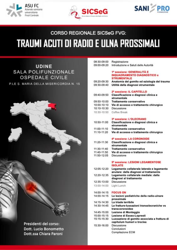 Presentazione del corso TRAUMI ACUTI DI RADIO E ULNA PROSSIMALI